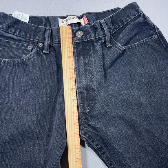 VTG Levi's 505 Jeans Men 32x30 Black Dark Wash‎ Denim Straight Leg Tag 33x32 - Picture 5 of 12